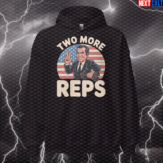 Funny Patriotic Gym Hoodie - Two More Reps Nixon 4th of July Hooded Sweatshirt Pump Cover Hoodies 4th of July Bodybuilding Fitness Gym Pump Cover Workout Next Cult Brand