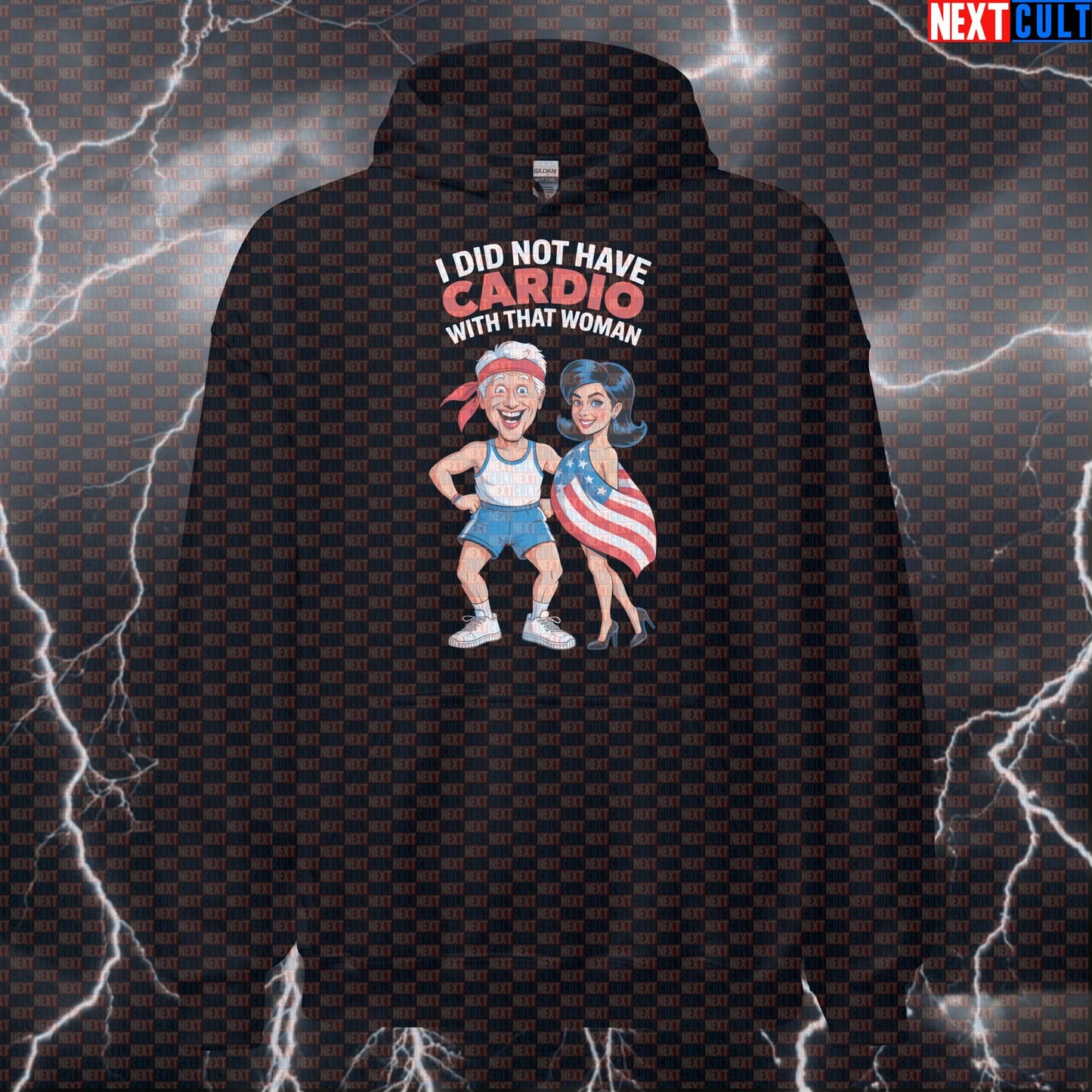 I Did Not Have Cardio With That Woman Funny Gym Hoodie - Bill Clinton Meme Hooded Sweatshirt Pullover 4th of July Cardio Fitness Gym Pump Cover Workout Next Cult Brand