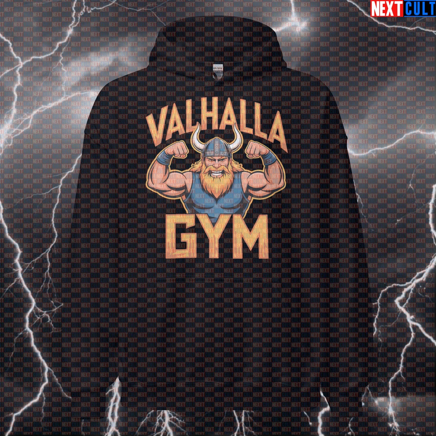 Valhalla Gym Viking Funny Gym Hoodie - Norse Pump Cover Hooded Sweatshirt Pullover For Warriors Bodybuilding Fitness Gym Pump Cover Vikings Workout Next Cult Brand