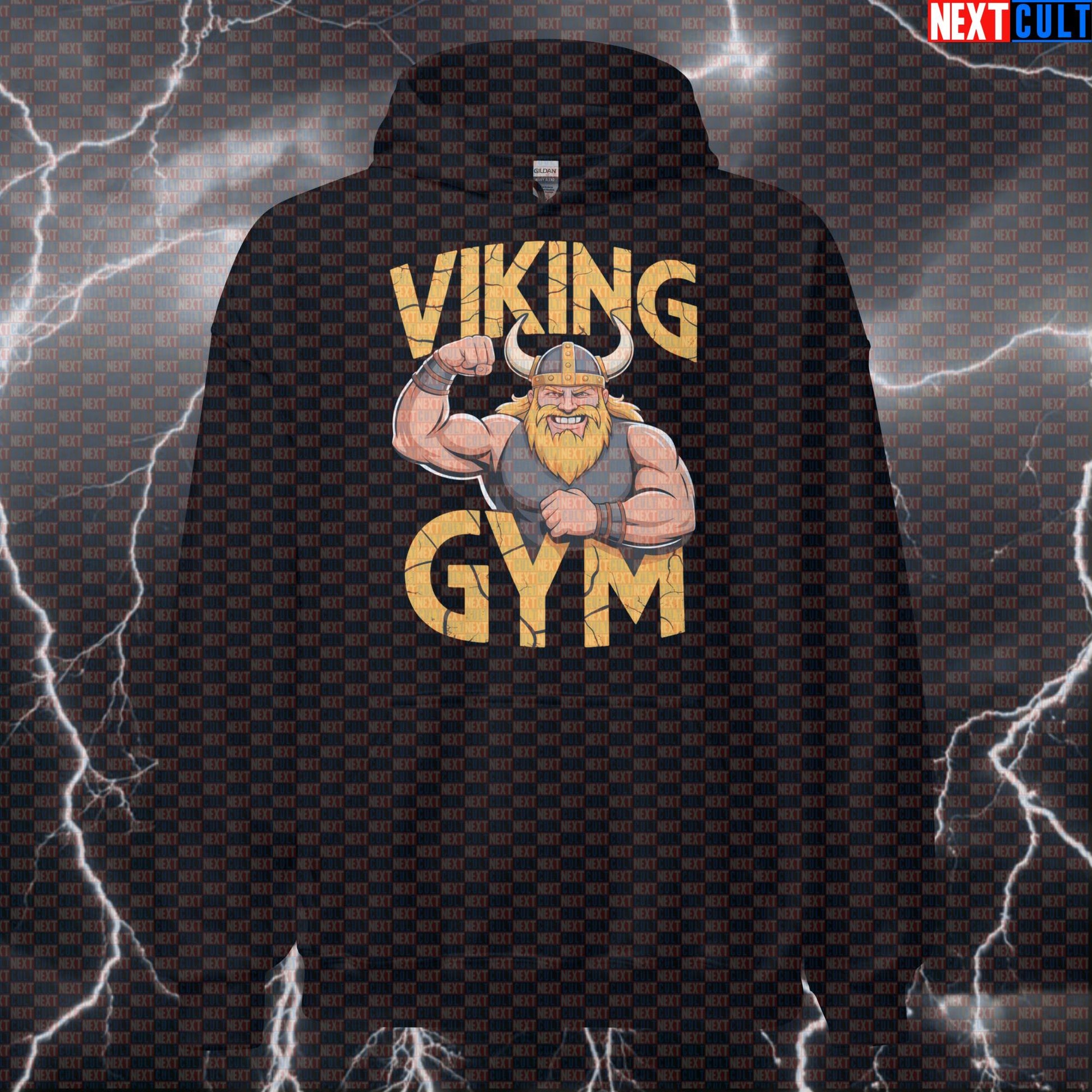 Viking Gym Hoodie - Funny Norse Workout Hooded Sweatshirt Pump Cover for Lifters & Gym Bros Bodybuilding Fitness Gym Pump Cover Vikings Workout Next Cult Brand