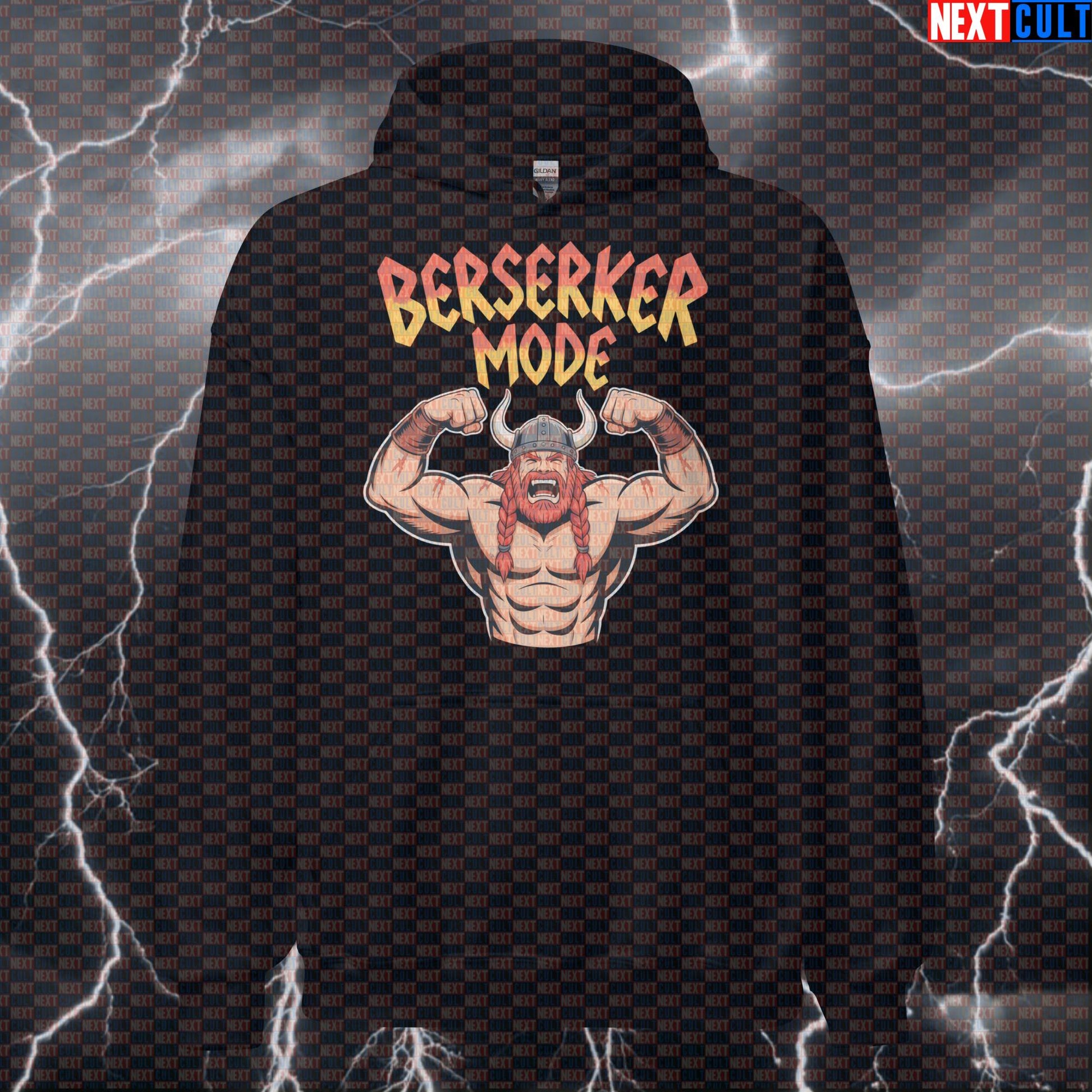 Berserker Mode Viking Funny Gym Hoodie - Norse Workout Hooded Sweatshirt Pullover Pump Cover Bodybuilding Fitness Gym Pump Cover Vikings Workout Next Cult Brand