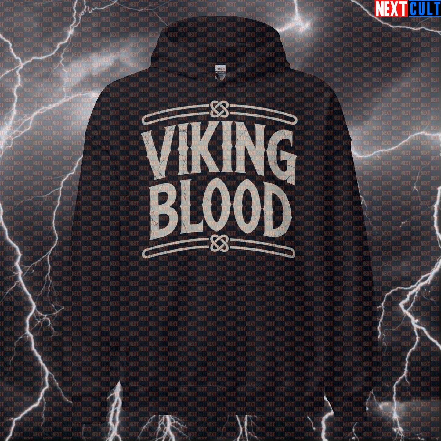 Viking Blood Pump Cover Funny Gym Hoodie - Norse Viking Hooded Sweatshirt Pullover Workout Top Bodybuilding Fitness Gym Pump Cover Vikings Workout Next Cult Brand