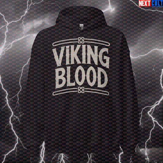 Viking Blood Pump Cover Funny Gym Hoodie - Norse Viking Hooded Sweatshirt Pullover Workout Top Bodybuilding Fitness Gym Pump Cover Vikings Workout Next Cult Brand