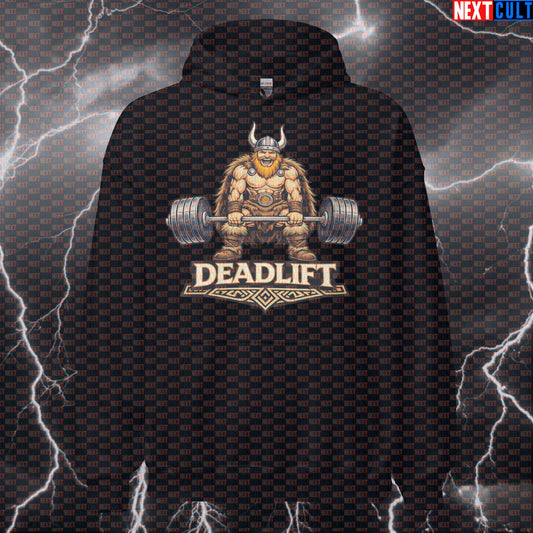 Viking Deadlift Motivational Hoodie | Funny Gym Viking Workout Hooded Sweatshirt For Lifters Bodybuilding Fitness Gym Leg Day Powerlifting Pump Cover Vikings Workout Next Cult Brand