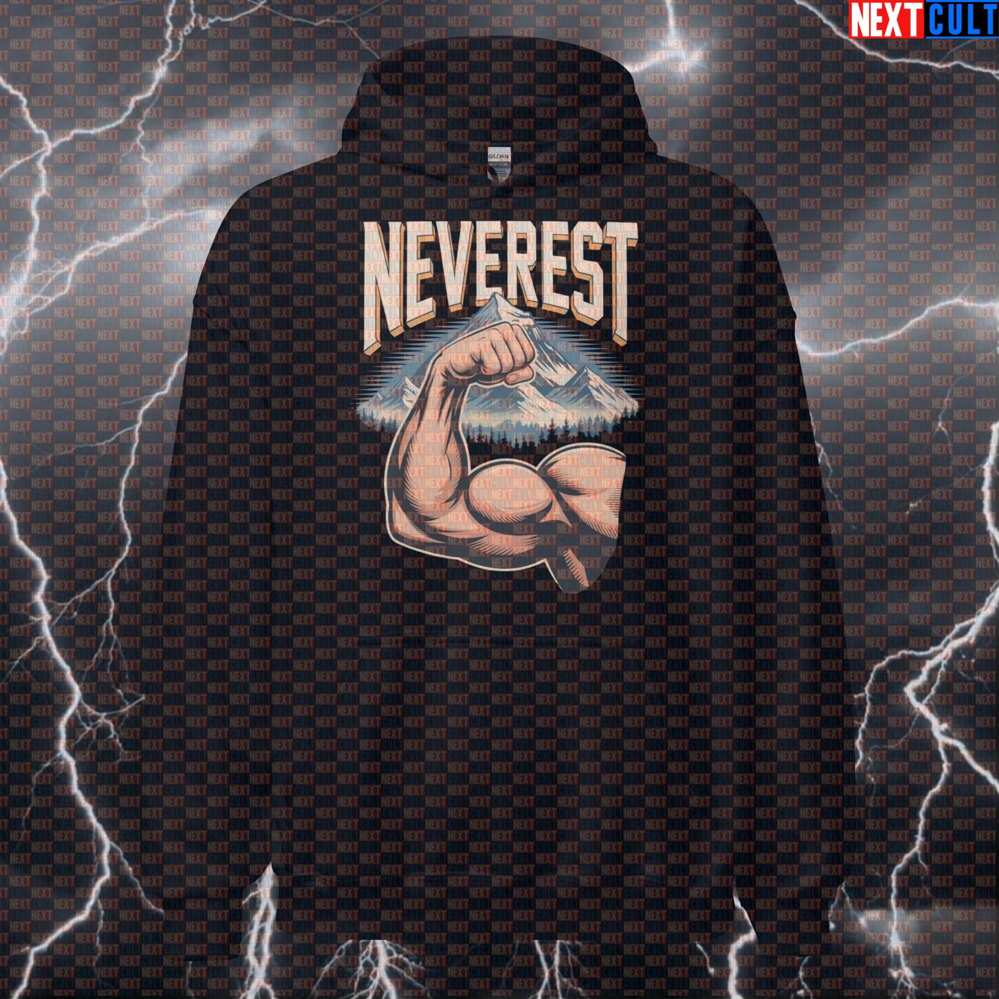 Neverest Funny Gym Hoodie - Muscle Mountain Workout Hooded Sweatshirt Pullover Pump Cover Hoodies Next Cult Brand