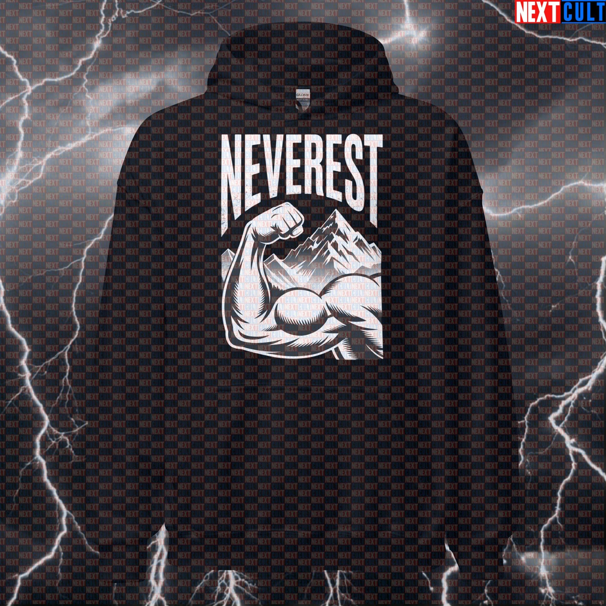 Neverest Funny Gym Hoodie - Muscle Mountain Hooded Sweatshirt Pullover Workout Pump Cover Hoodies Next Cult Brand