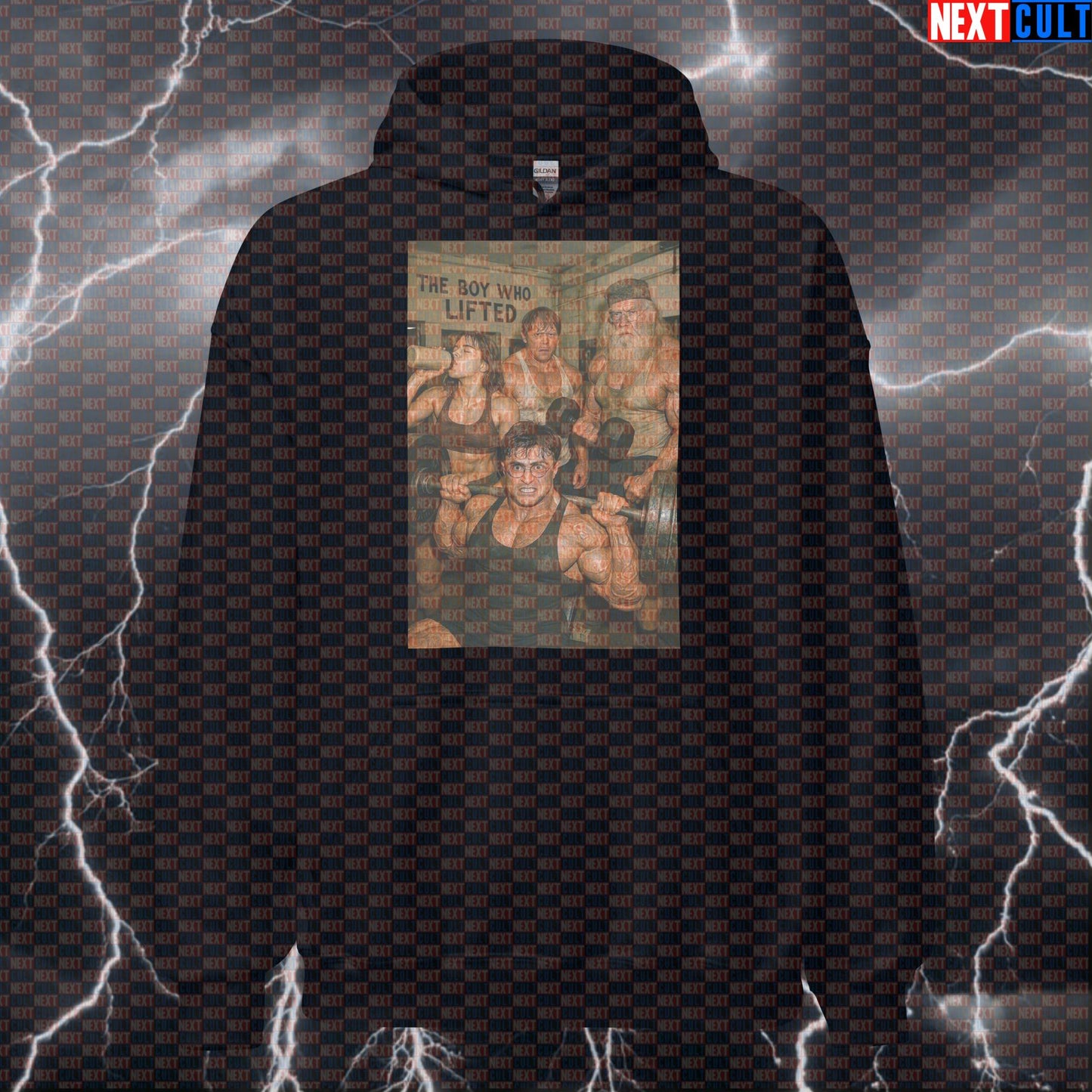 The Boy Who Lifted Hooded Sweatshirt | Harry Potter Gym Hoodie & Funny Workout Pullover Hoodies Bodybuilding Books Films Fitness Gym Harry Potter Powerlifting Pump Cover Workout Next Cult Brand