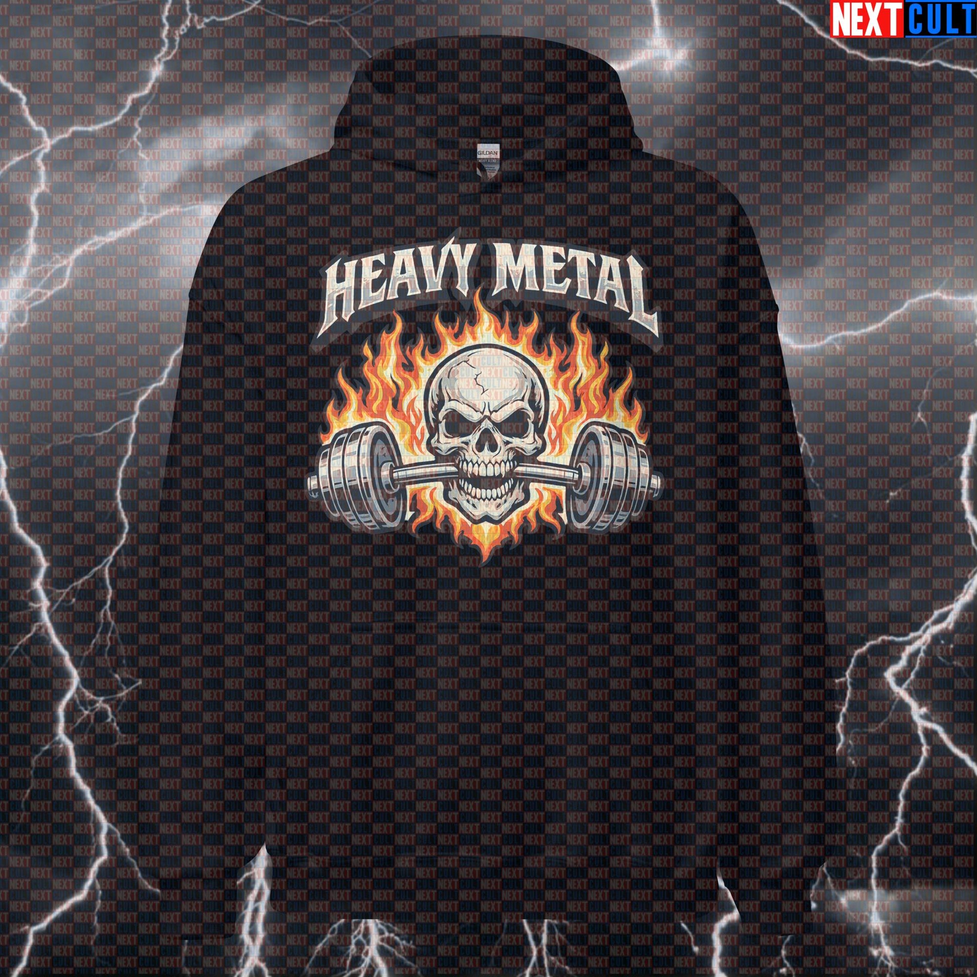 Gymbro Heavy Metal Lifting Hoodie | Funny Workout Hoodie with Skull Design & Pump Cover Hoodies Next Cult Brand