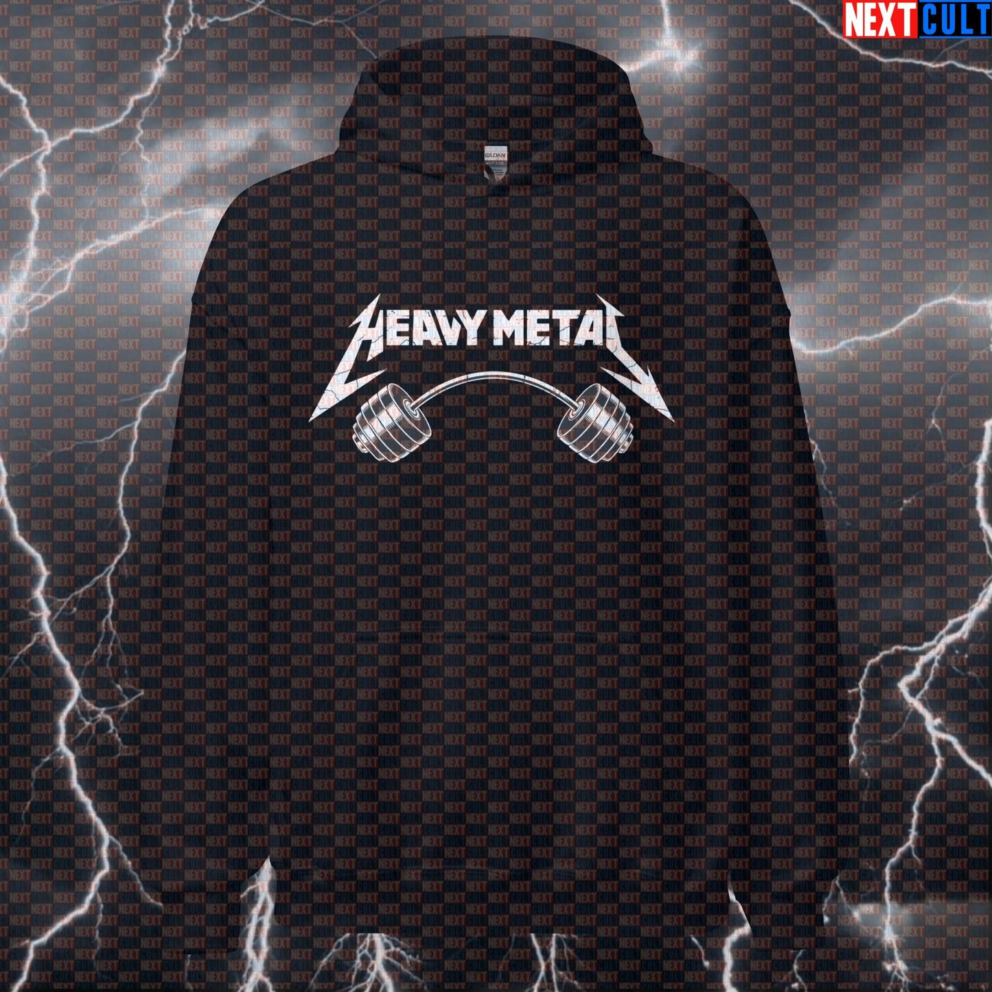 Heavy Metal Gym Hoodie - Funny Gymbro Rock Music Hooded Sweatshirt Pullover Pump Cover Hoodies Next Cult Brand