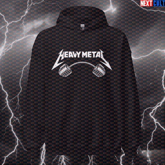 Heavy Metal Gym Hoodie - Funny Gymbro Rock Music Hooded Sweatshirt Pullover Pump Cover Hoodies Next Cult Brand