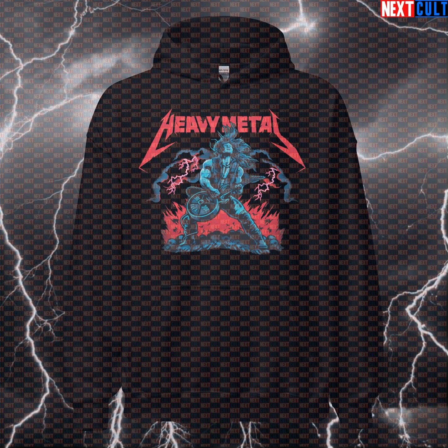 Heavy Metal Gym Hoodie - Funny Rock Music Workout Hooded Sweatshirt Pump Cover for Lifters Hoodies Next Cult Brand