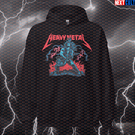 Heavy Metal Gym Hoodie - Funny Rock Music Workout Hooded Sweatshirt Pump Cover for Lifters Hoodies Next Cult Brand
