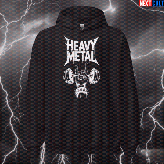 Heavy Metal Funny Gym Hoodie - Rock On Workout Hooded Sweatshirt Pullover Pump Cover Hoodies Next Cult Brand