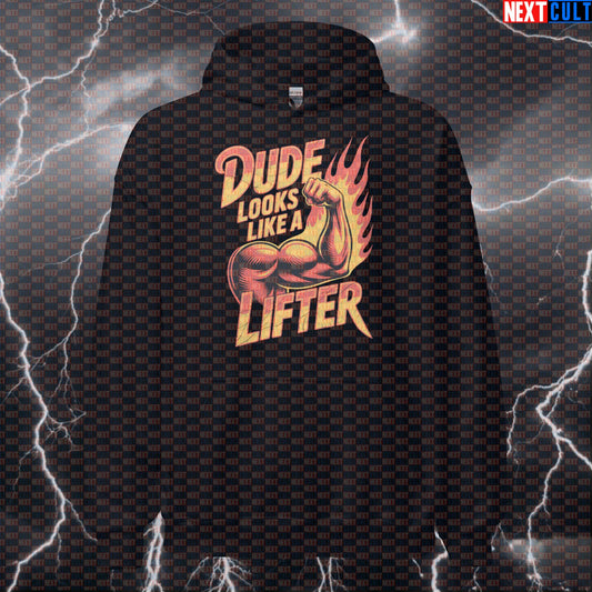 Dude Looks Like a Lifter Funny Gym Hoodie - Rock Music Meme Hooded Sweatshirt Pullover Pump Cover Hoodies Aerosmith Bodybuilding Fitness Gym Pump Cover Rock Music Workout Next Cult Brand