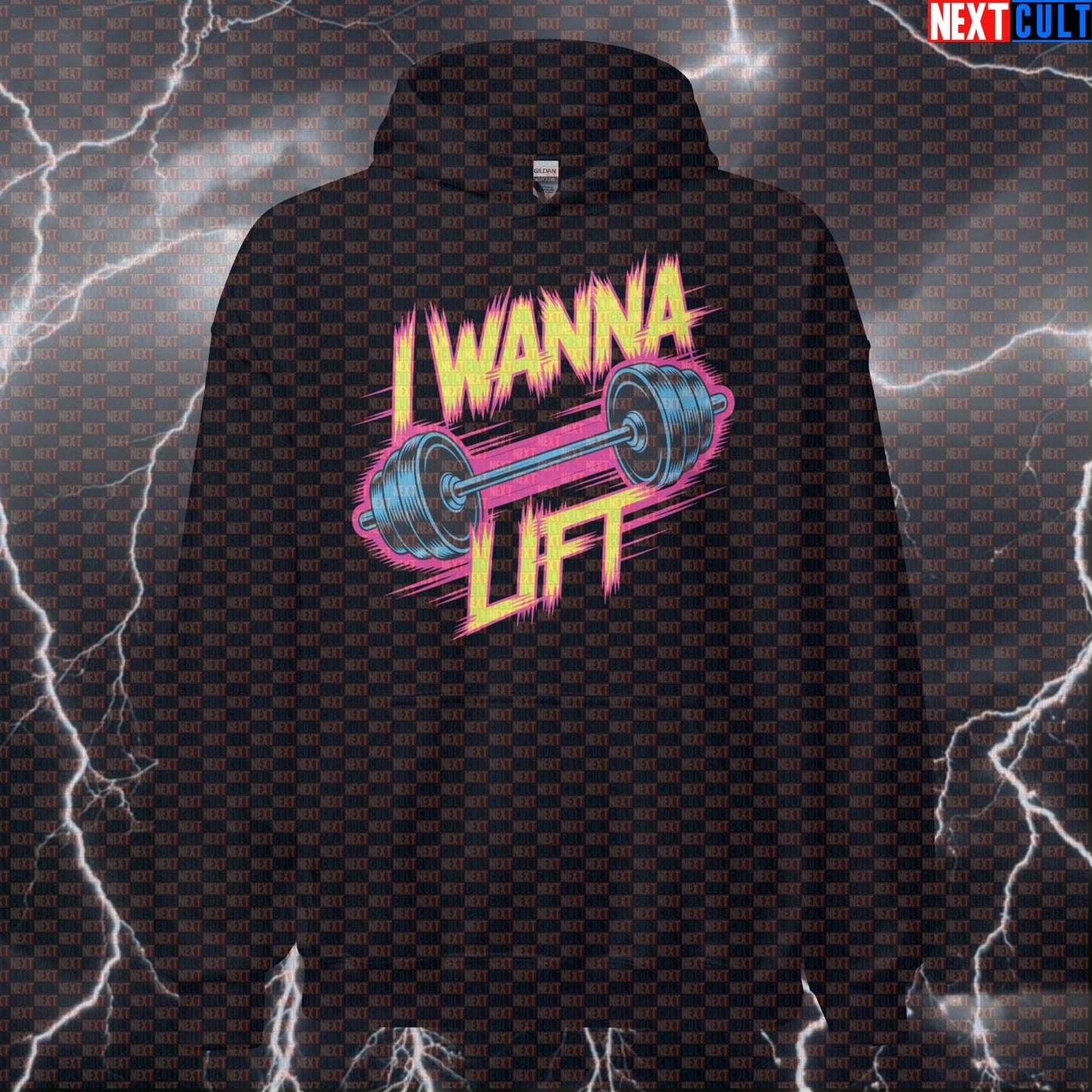 I Wanna Lift Funny Gym Hoodie - Twisted Sister Heavy Metal Meme Hooded Sweatshirt Pullover Hoodies Bodybuilding Fitness Gym Powerlifting Pump Cover Rock Music Twisted Sister Workout Next Cult Brand