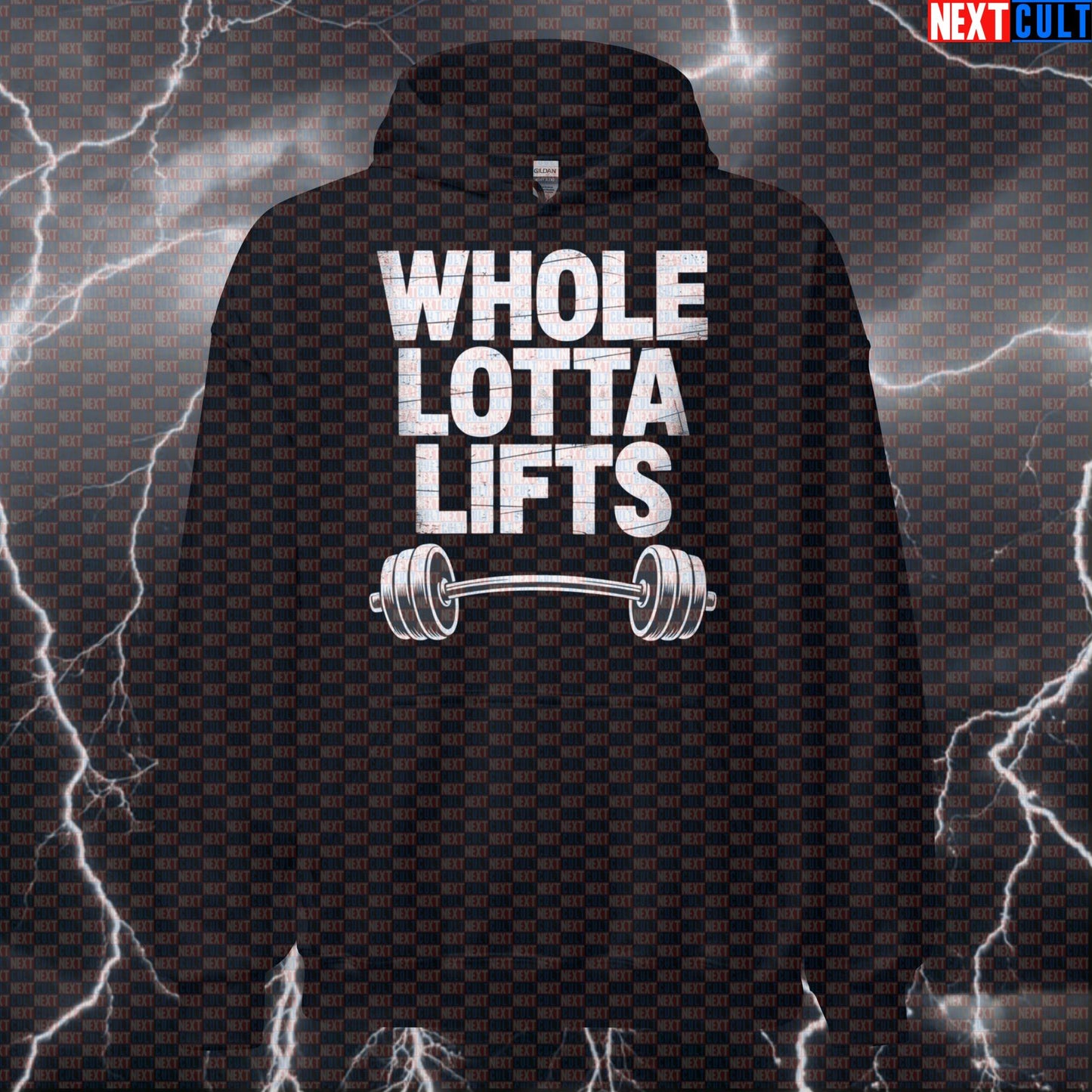 Whole Lotta Lifts Funny Gym Hoodie - Led Zeppelin Rock Music Hooded Sweatshirt Pump Cover Hoodies Bodybuilding Fitness Gym Led Zeppelin Powerlifting Pump Cover Rock Music Workout Next Cult Brand