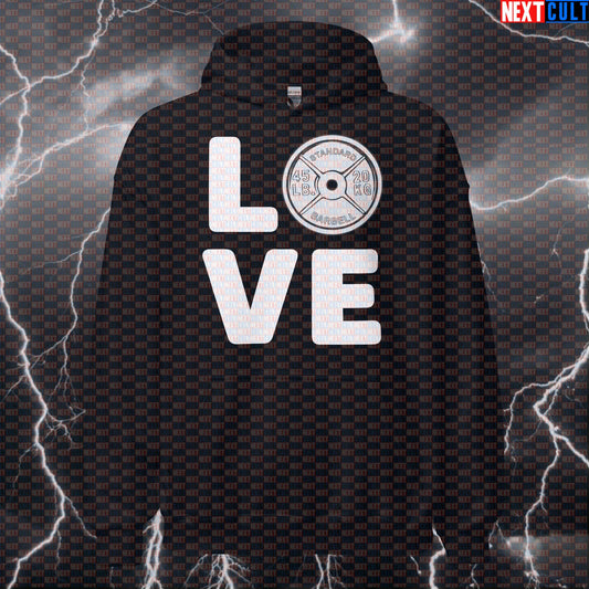 I Love Gym Valentine's Day Funny Gym Hoodie - Gym Lover Meme Hooded Sweatshirt Pullover Pump Cover Hoodies Bodybuilding Fitness Gym Powerlifting Pump Cover Valentine's Day Workout Next Cult Brand