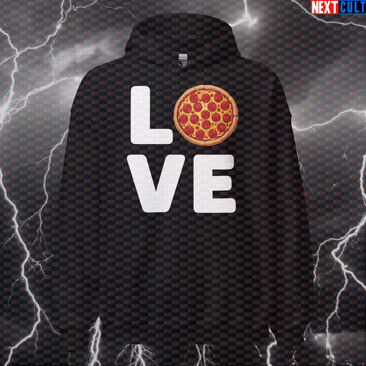 I Love Pizza Funny Gym Hoodie | Pizza Lifting Valentine's Day Hooded Sweatshirt Pullover Hoodies Bodybuilding Bulking Fast Food Fitness Gym Pizza Pump Cover Valentine's Day Workout Next Cult Brand