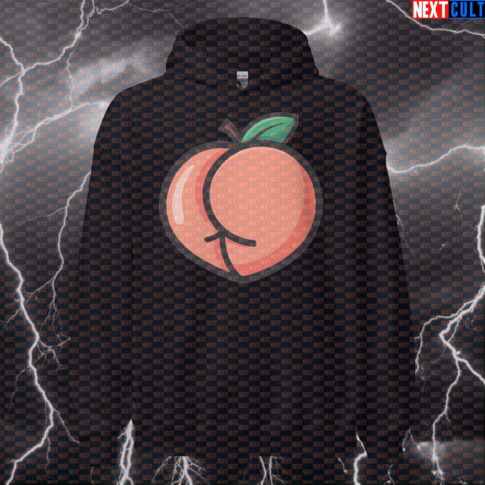 I Love Booty Peach Funny Gym Hoodie - Valentine's Leg Day Meme Hooded Sweatshirt Pullover Hoodies Bodybuilding Fast Food Fitness Gym Leg Day Powerlifting Pump Cover Valentine's Day Workout Next Cult Brand