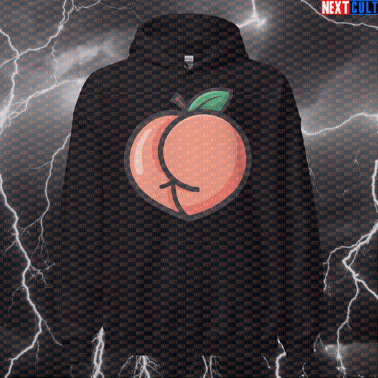 I Love Booty Peach Funny Gym Hoodie - Valentine's Leg Day Meme Hooded Sweatshirt Pullover Hoodies Bodybuilding Fast Food Fitness Gym Leg Day Powerlifting Pump Cover Valentine's Day Workout Next Cult Brand