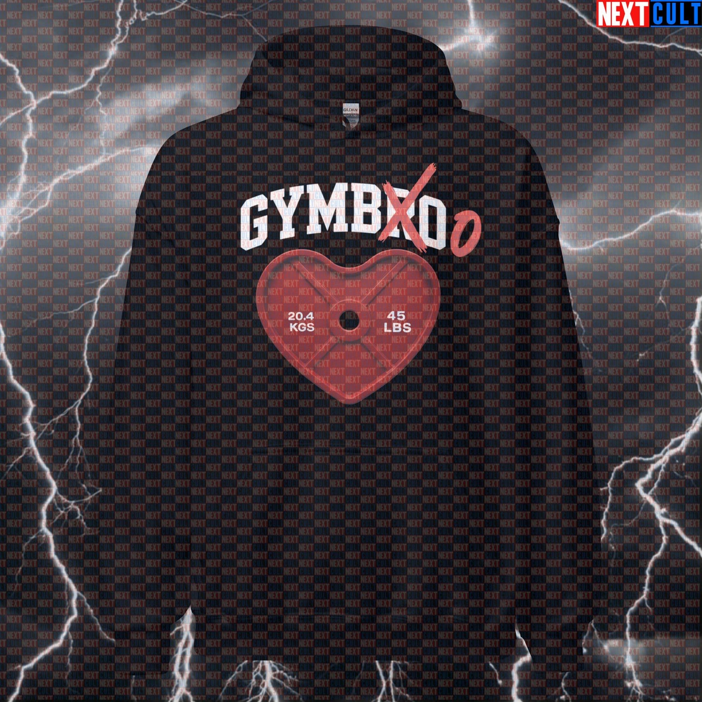 Gymboo Valentine's Day Funny Gym Hoodie | Not a Gymbro Romantic Workout Pullover for Lifters Hoodies Bodybuilding Fitness Gym Powerlifting Pump Cover Valentine's Day Workout Next Cult Brand