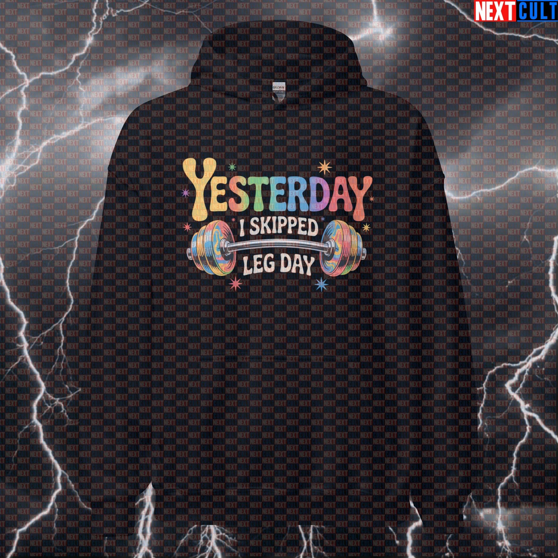 Yesterday I Skipped Leg Day Funny Gym Hoodie - Beatles Music Meme Hooded Sweatshirt Pullover Pump Cover Bodybuilding Fitness Gym Leg Day Powerlifting Pump Cover Rock Music The Beatles Workout Next Cult Brand