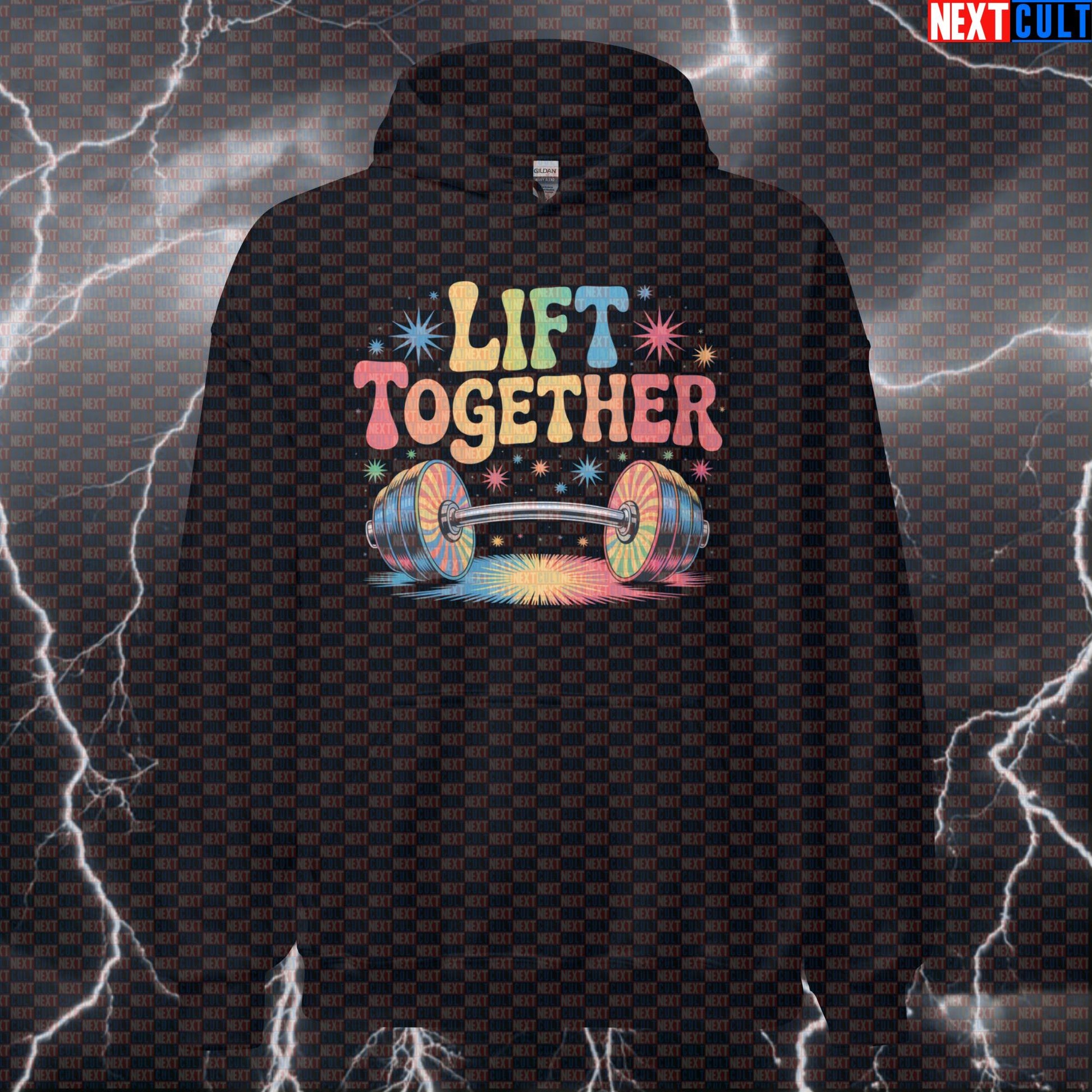 Beatles Lift Together Funny Gym Hoodie - Lift Together Hooded Sweatshirt Pullover Pump Cover Hoodies Bodybuilding Fitness Gym Powerlifting Pump Cover Rock Music The Beatles Workout Next Cult Brand