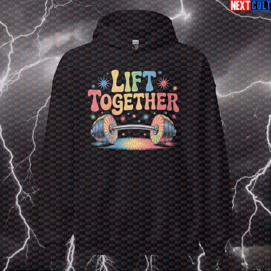 Beatles Lift Together Funny Gym Hoodie - Lift Together Hooded Sweatshirt Pullover Pump Cover Hoodies Bodybuilding Fitness Gym Powerlifting Pump Cover Rock Music The Beatles Workout Next Cult Brand