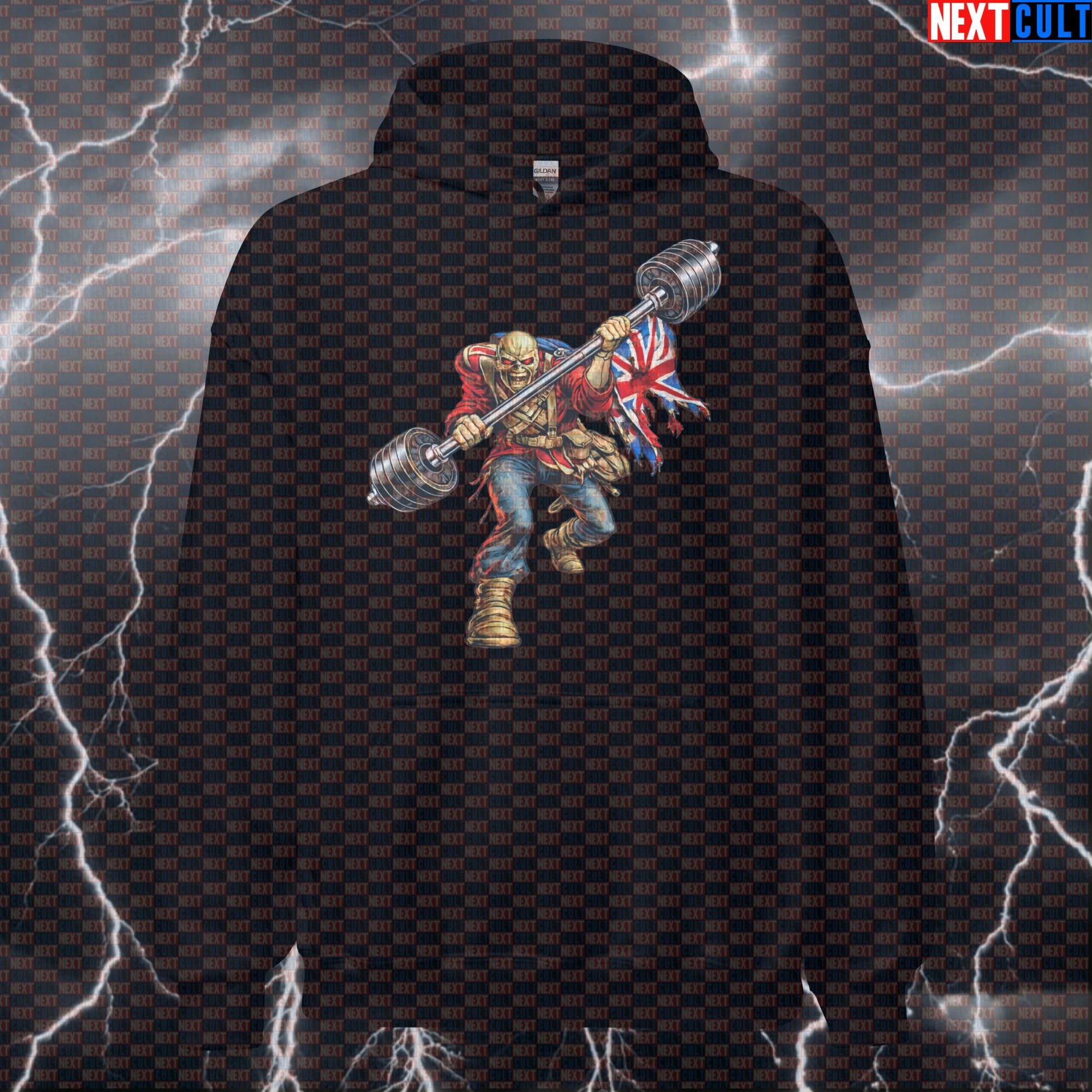 Gym Trooper Eddie Heavy Metal Funny Gym Hoodie Pullover for Powerlifting, Bodybuilding, Fitness & Rock Music Fans Hoodies Bodybuilding Fitness Gym Iron Maiden Powerlifting Pump Cover Rock Music Workout Next Cult Brand