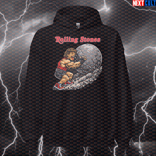 Rolling Stones Atlas Stone Strongman Funny Gym Hoodie — Rock Music Bodybuilding Powerlifting Workout Hoodie for Fitness & Gains Fitness Gym Pump Cover Rock Music Strongman The Rolling Stones Workout Next Cult Brand