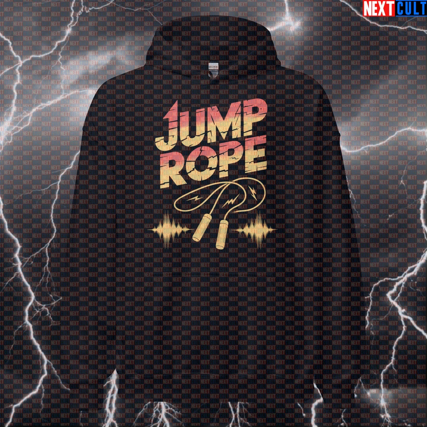Van Halen Jump Rope Cardio Gym Hoodie Pullover Hooded Sweatshirt Funny Gym Hoodie Top for Workout Fitness and Lifting Cardio Fitness Gym Pump Cover Rock Music Workout Next Cult Brand