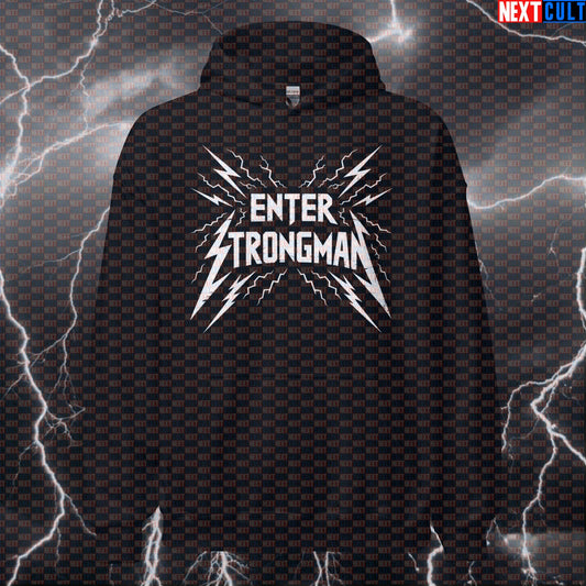 Enter Strongman Funny Gym Hoodie Hooded Sweatshirt Pullover Pump Cover for Lifters Metal Music Strongman Fans Fitness Gym Metallica Pump Cover Rock Music Strongman Workout Next Cult Brand