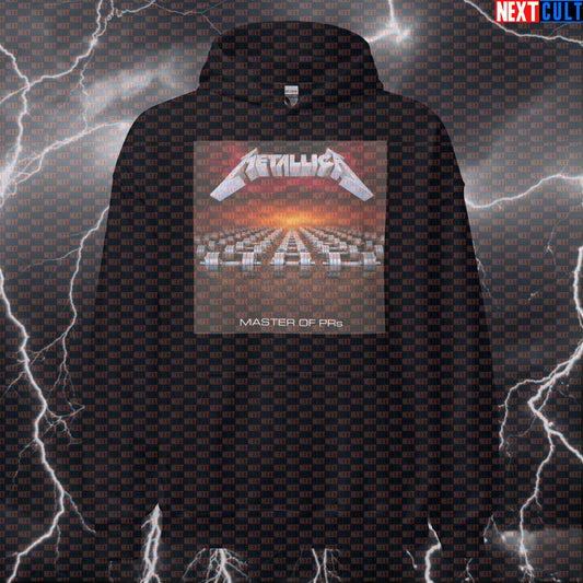 Master of PRs Funny Gym Hoodie Master of Puppets Album Parody Metallica Heavy Metal Workout Hoodie Bodybuilding Fitness Gym Metallica Powerlifting Pump Cover Rock Music Workout Next Cult Brand