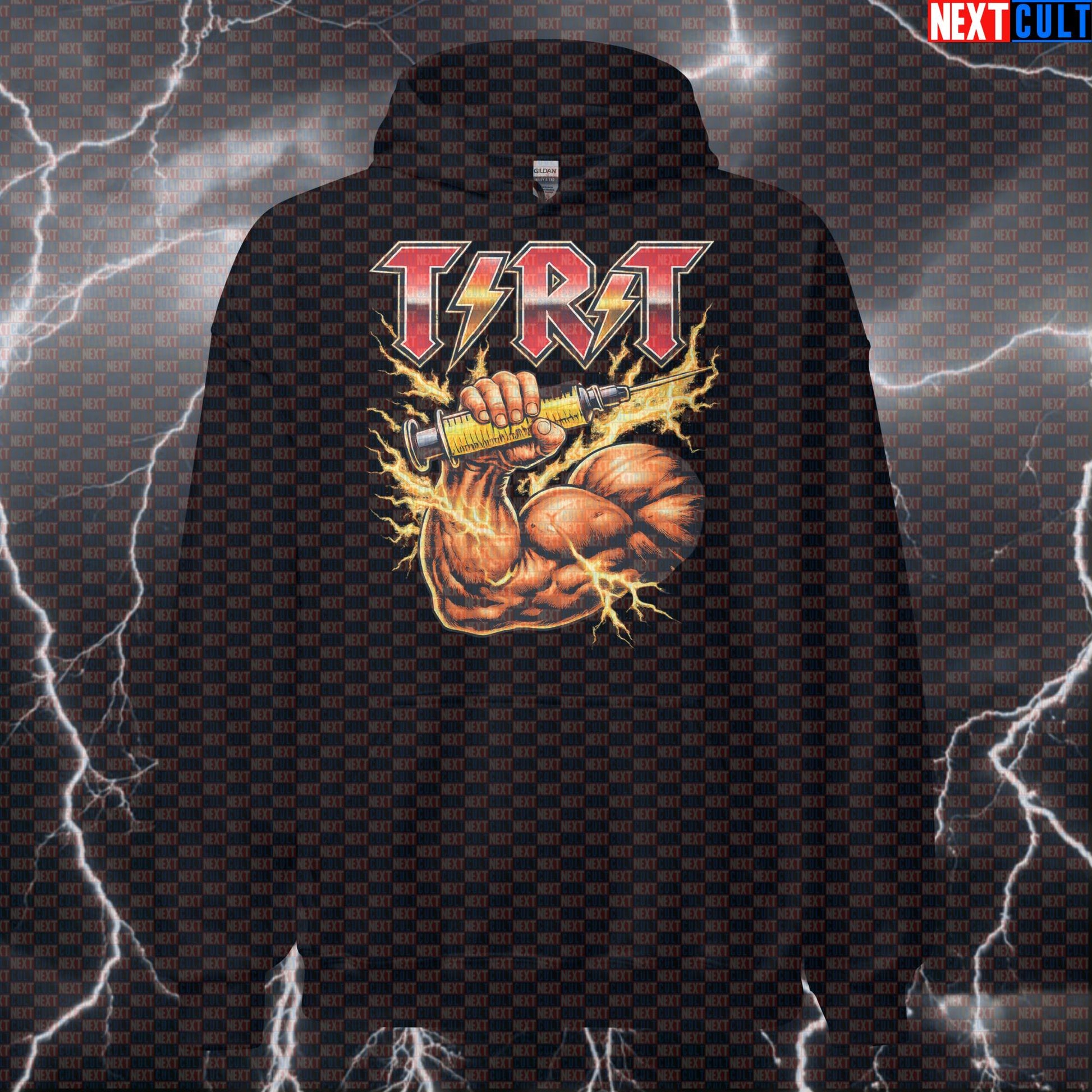 TRT Funny Gym Hoodie AC/DC Heavy Metal Rock Music TNT Parody Hoodie for Hardcore Lifters Hoodies AC/DC Bodybuilding Fitness Gym Pump Cover Rock Music Steroids Workout Next Cult Brand