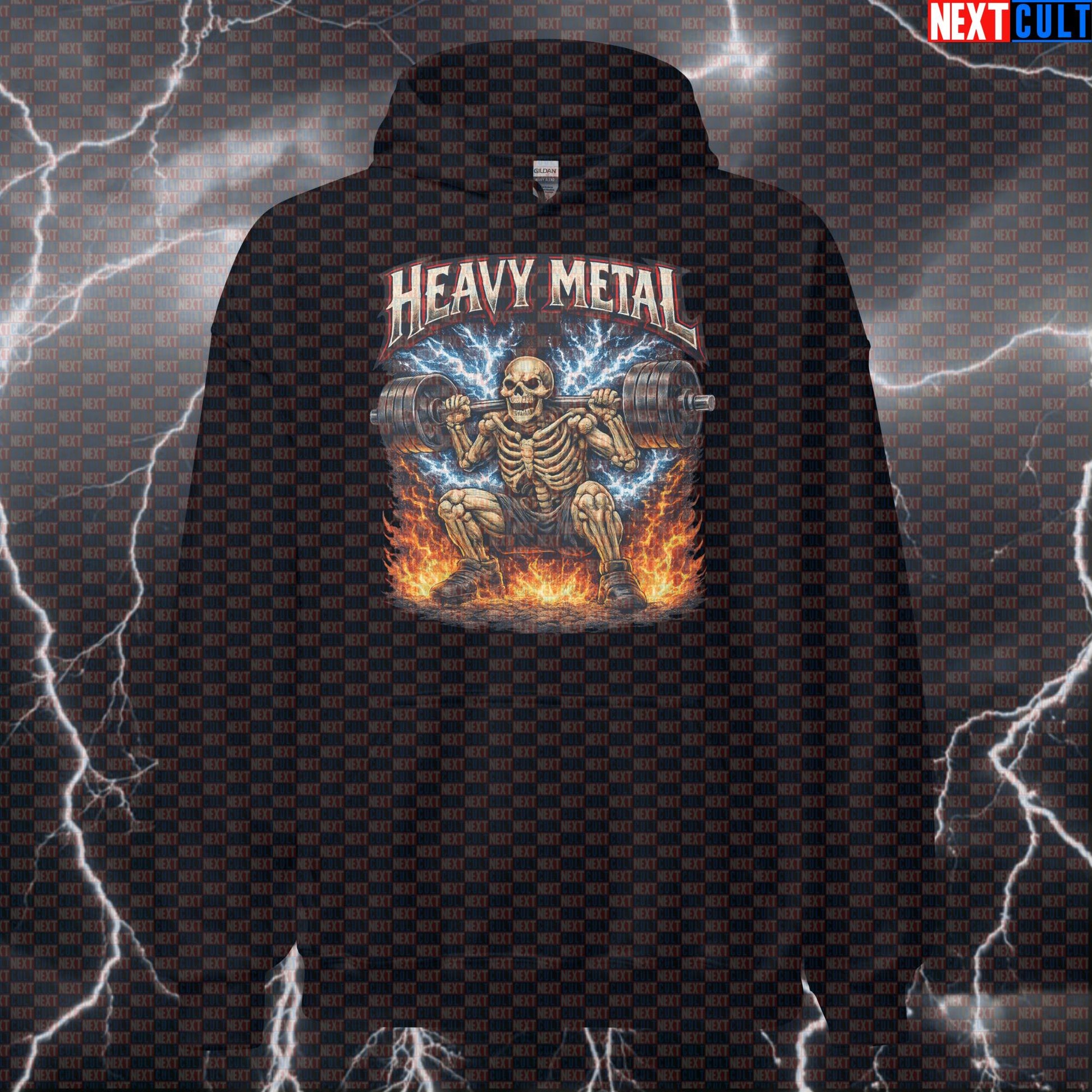 Heavy Metal Squats Funny Gym Hoodie Skeleton Squat Design for Leg Day Warriors Hoodies Bodybuilding Fitness Gym Leg Day Powerlifting Pump Cover Rock Music Workout Next Cult Brand