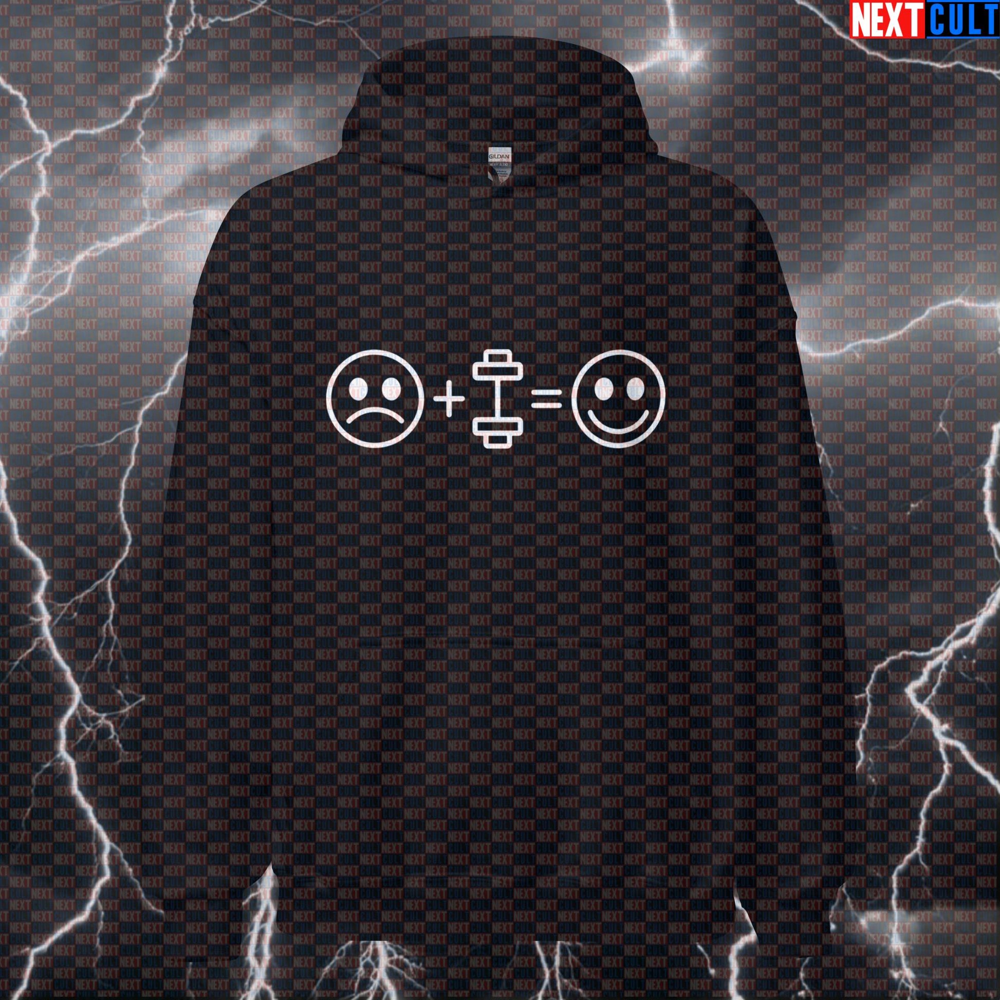 Gym Makes Me Happy Funny Gym Hoodie Hooded Sweatshirt Pullover Pump Cover Top for Lifters Who Love Weights Hoodies Next Cult Brand