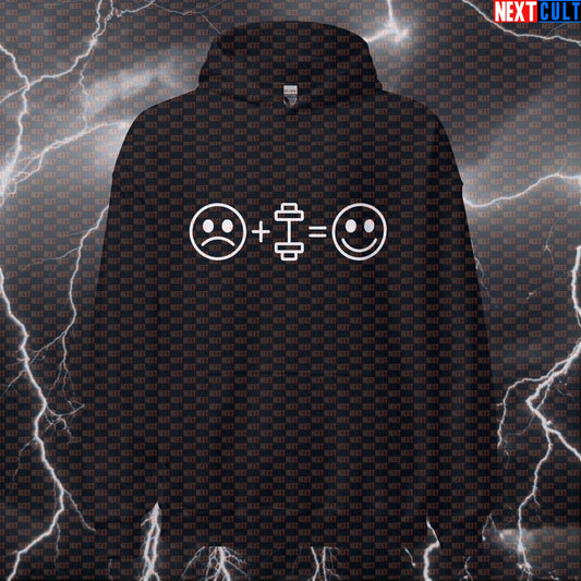 Gym Makes Me Happy Funny Gym Hoodie Hooded Sweatshirt Pullover Pump Cover Top for Lifters Who Love Weights Hoodies Next Cult Brand
