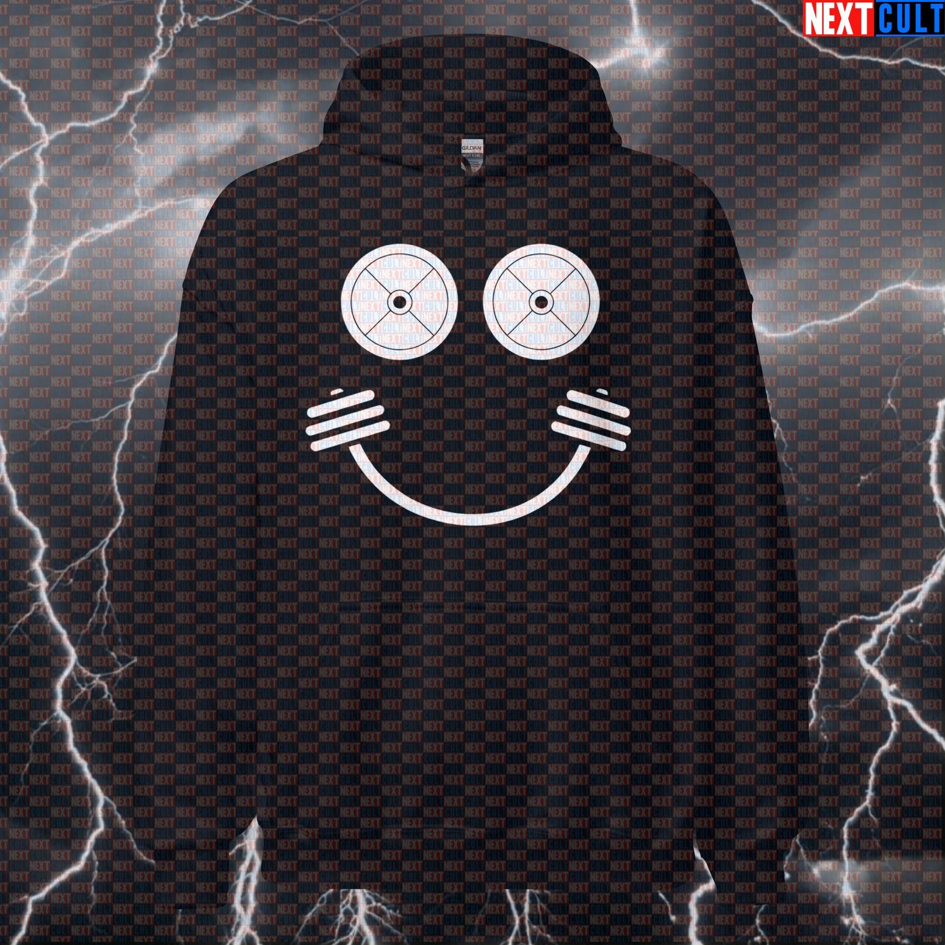 Gym Makes Me Happy Funny Gym Hoodie Smiley Face Hooded Sweatshirt Pullover Pump Cover Top Hoodies Next Cult Brand
