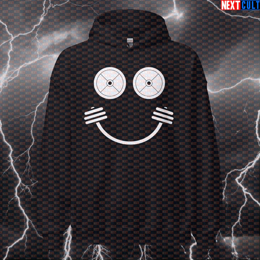 Gym Makes Me Happy Funny Gym Hoodie Smiley Face Hooded Sweatshirt Pullover Pump Cover Top Hoodies Next Cult Brand