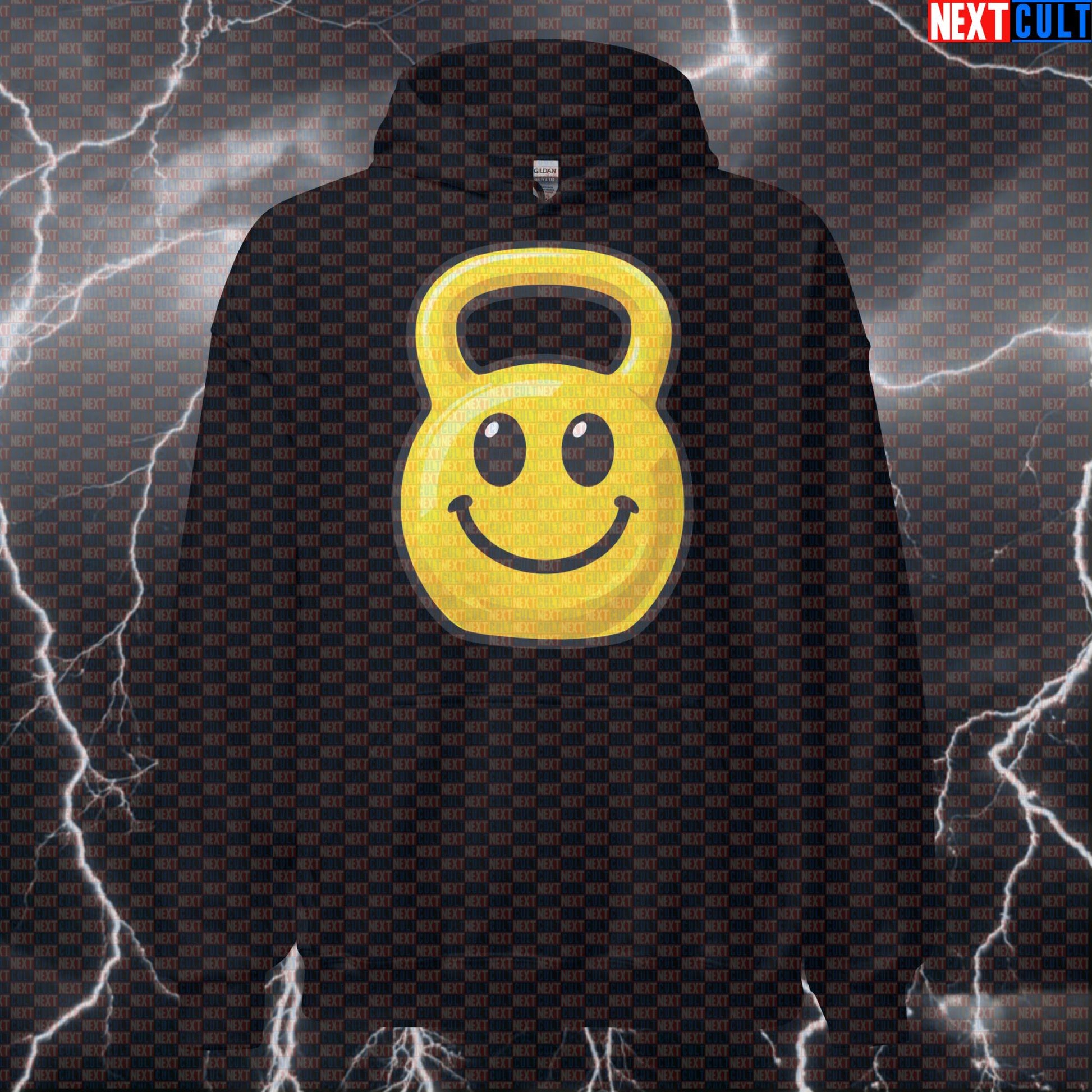 Happy Kettlebell Emoji Funny Gym Hoodie Smiley Kettlebell for Fitness Lovers Hoodies Bodybuilding Fitness Gym Kettlebell Pump Cover Workout Next Cult Brand