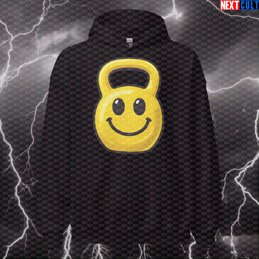 Happy Kettlebell Emoji Funny Gym Hoodie Smiley Kettlebell for Fitness Lovers Hoodies Bodybuilding Fitness Gym Kettlebell Pump Cover Workout Next Cult Brand