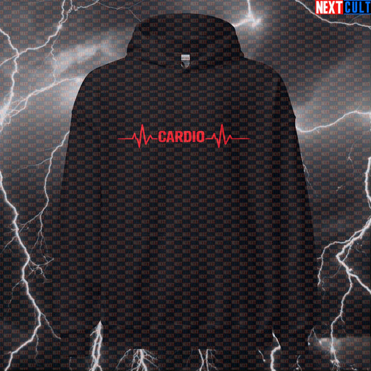 Cardio Heartbeat Funny Gym Hoodie for Cardio Lovers Who Run, Cycle, and Sweat Hoodies Cardio Fitness Gym Pump Cover Workout Next Cult Brand