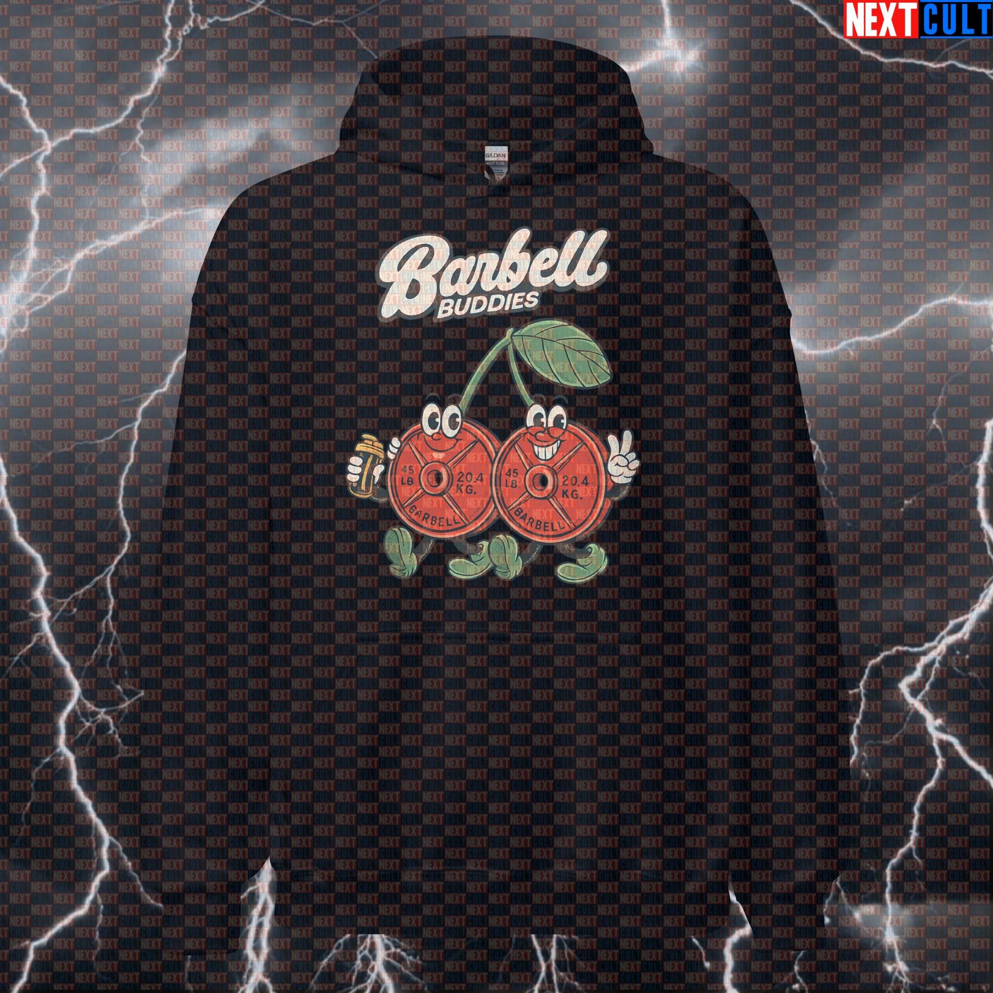 Barbell Buddies Funny Gym Hoodie for Gym Buddies, Workout Partners, and Lifting Friends Bodybuilding Fast Food Fitness Gym Powerlifting Pump Cover Workout Next Cult Brand