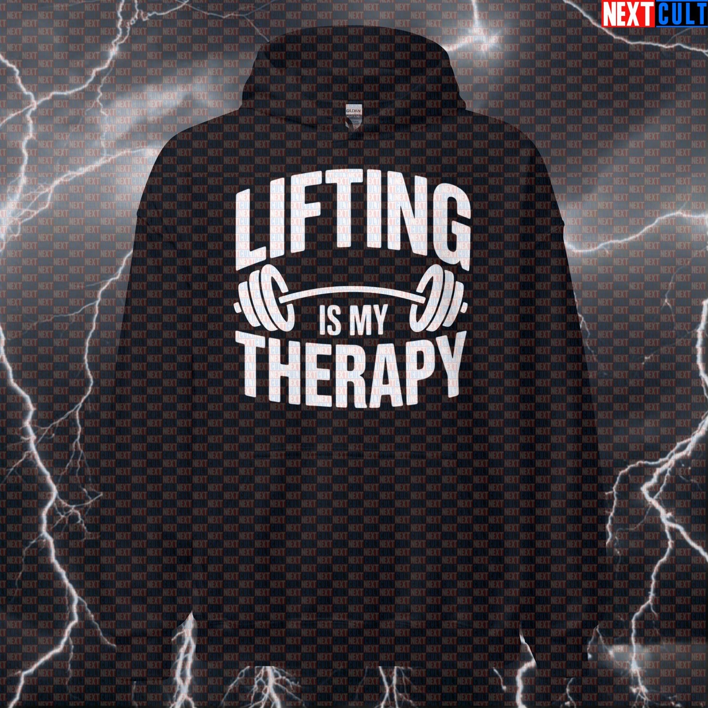 Lifting Is My Therapy Funny Gym Hoodie – Workout Fitness Bodybuilding Powerlifting Meme Hoodie Bodybuilding Fitness Gym Powerlifting Pump Cover Workout Next Cult Brand