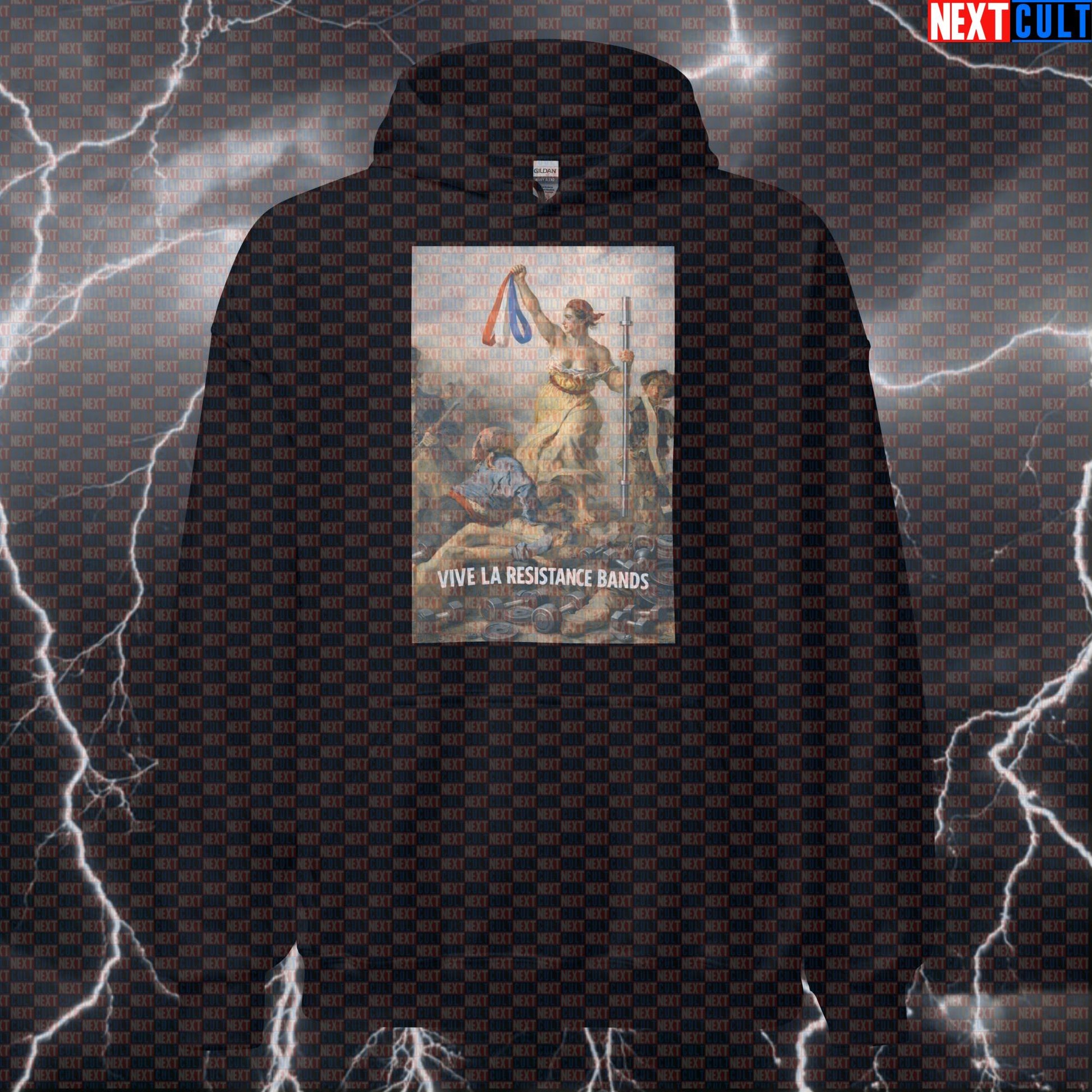 Vive La Resistance Bands Funny Gym Hoodie Painting Meme – Resistance Bands Warmup Rehab Mobility Fitness Revolution Hoodie Fitness Functional Fitness Gym Pump Cover Workout Next Cult Brand