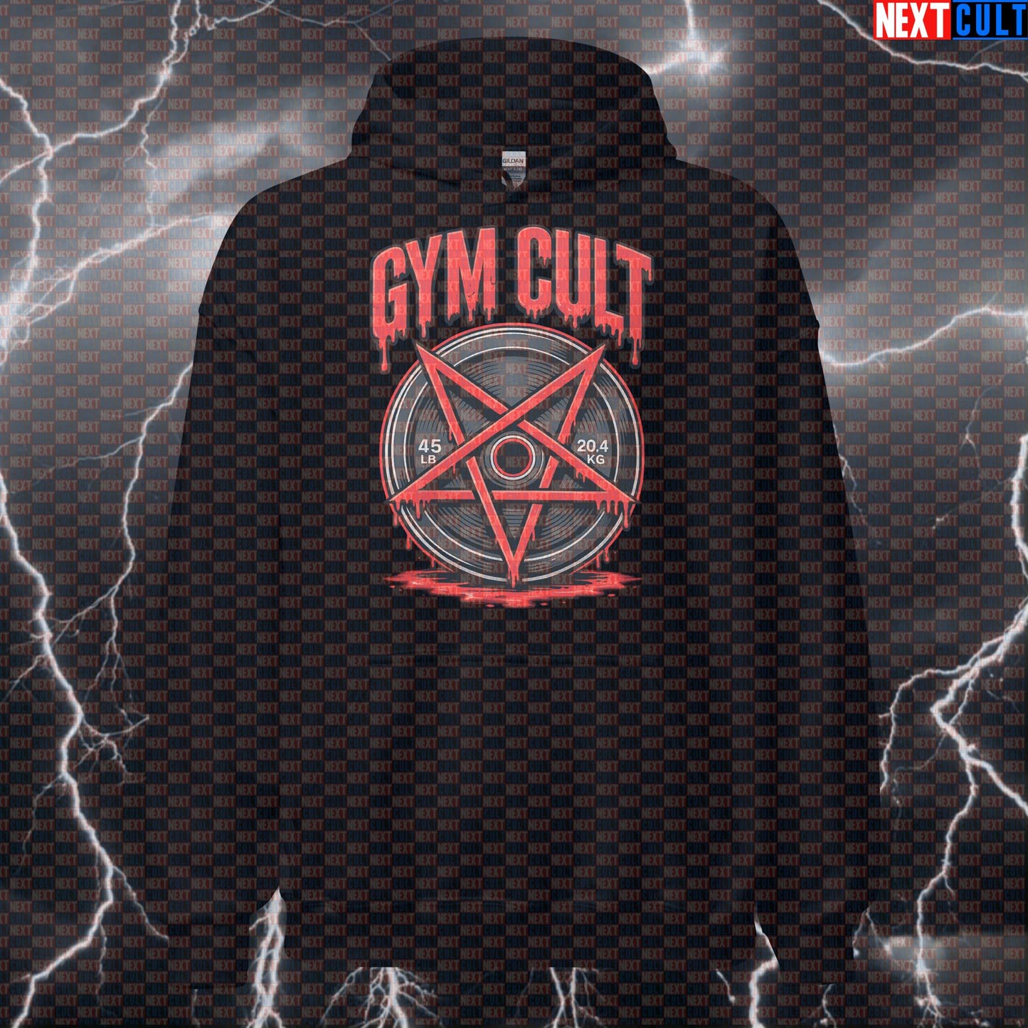 Gym Cult Funny Gym Hoodie Occult Barbell Meme – Powerlifting Bodybuilding Workout Gym Hoodie Fitness Cult Symbol Hoodies Next Cult Brand