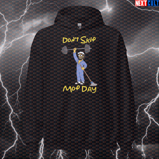 Don’t Skip Mop Day Anatoly Funny Gym Hoodie Hooded Sweatshirt Pullover Pump Cover for Lifters Gymbros Fans Anatoly Bodybuilding Fitness Gym Powerlifting Pump Cover Workout Next Cult Brand