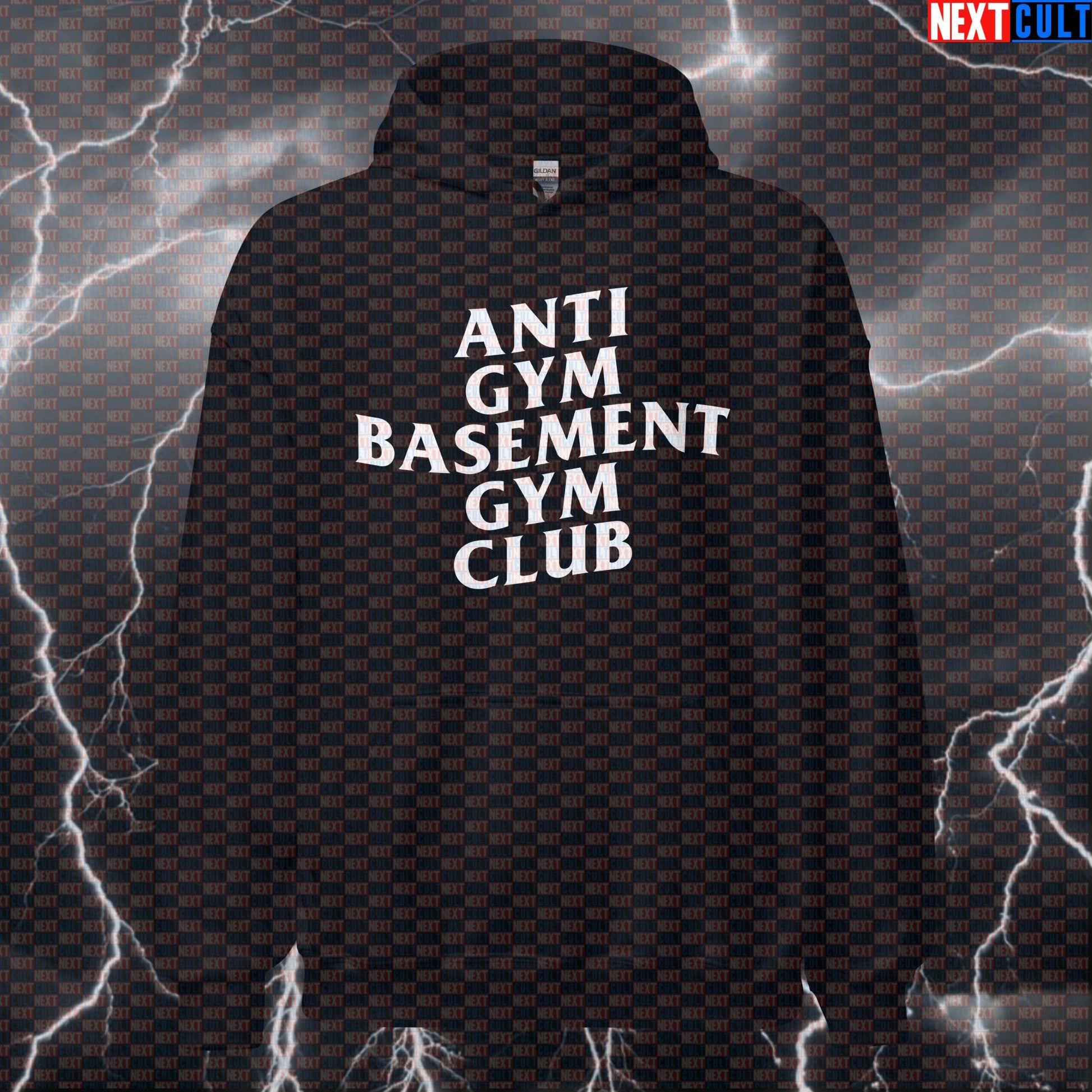 Basement Gym Club Funny Gym Hoodie Hooded Sweatshirt Pullover Pump Cover for Basement Lifters Gym Bros Hoodies Next Cult Brand