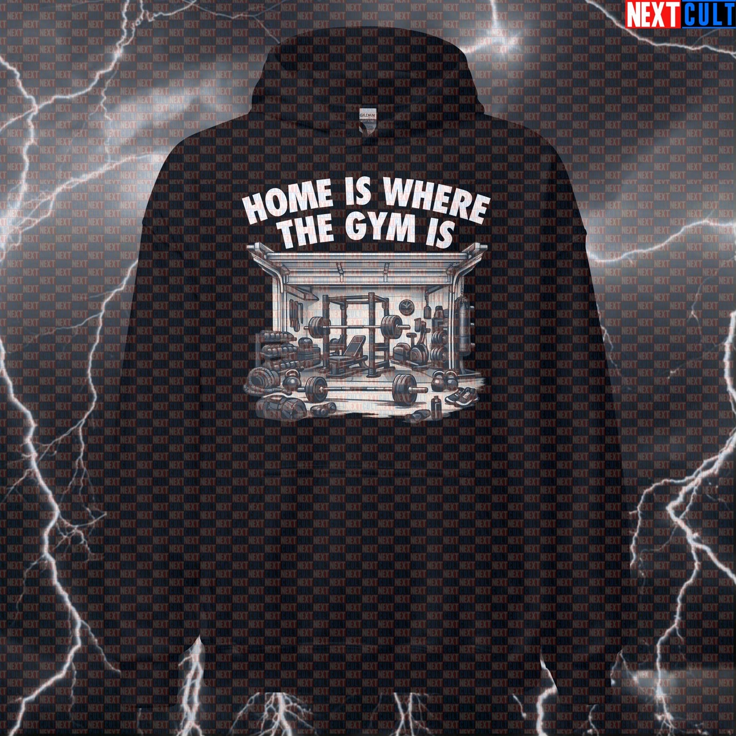 Home Is Where The Gym Is Funny Home Gym Hoodie Garage Basement Apartment Gym Workout Hoodie Meme Hoodies Fitness Gym Home Gym Pump Cover Workout Next Cult Brand