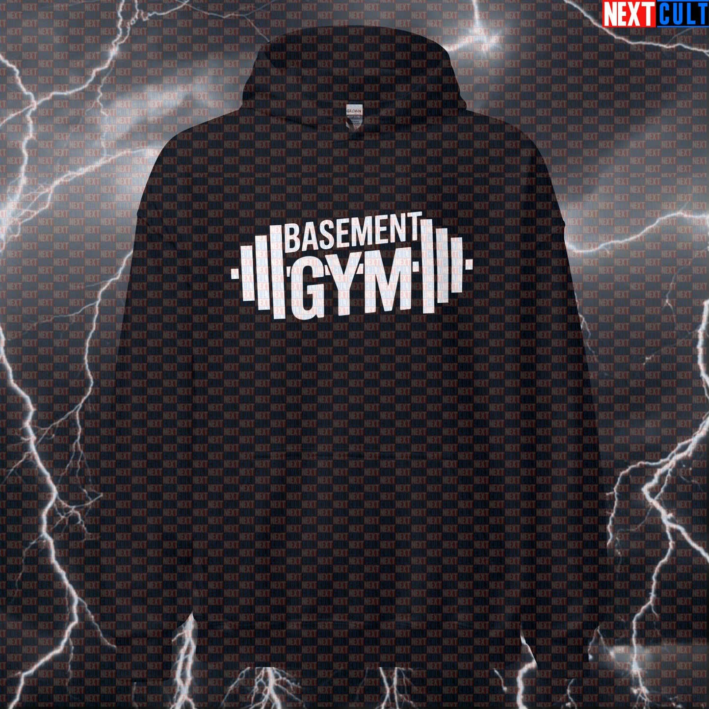 Funny Basement Gym Hoodie Hooded Sweatshirt Pullover Pump Cover for Home Gym Lifters Hardcore Gymbros Fitness Gym Home Gym Pump Cover Workout Next Cult Brand